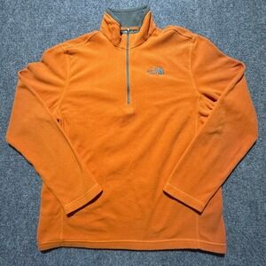 The North Face Mens Fleece Quarter Zip Pullover Orange‎ Size M